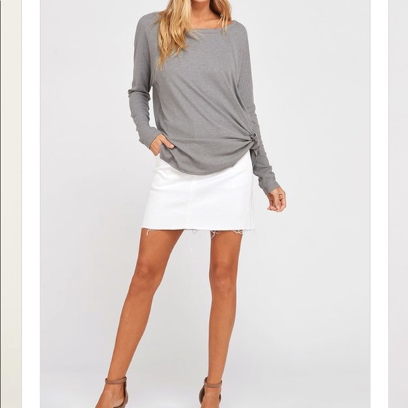 Gray Ribbed essential top - Picture 2 of 8